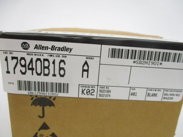 ALLEN BRADLEY 1794-OB16 SER. A DATE: 2002 REV. A01 NSFS