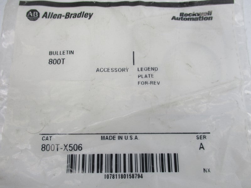ALLEN BRADLEY 800T-X506 SER. A NSMP