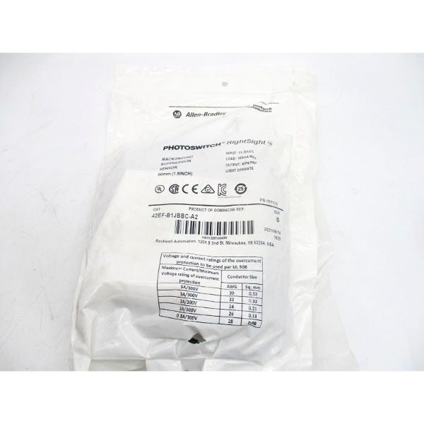 ALLEN BRADLEY 42EF-B1JBBC-A2 SER. B 11-30VDC NSMP