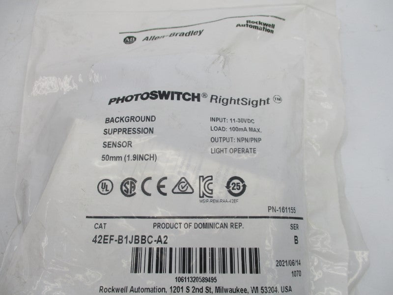 ALLEN BRADLEY 42EF-B1JBBC-A2 SER. B 11-30VDC NSMP