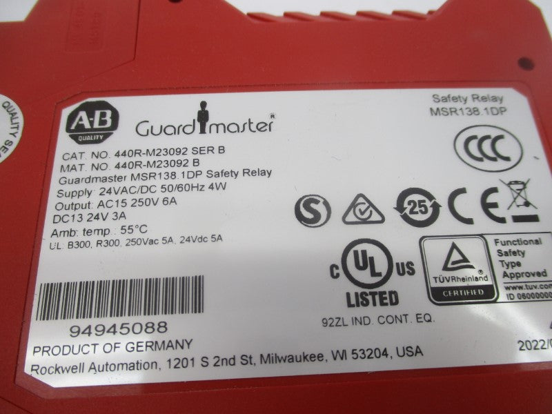 ALLEN BRADLEY 440R-M23092 SER. B 24VAC/DC (BR/WH) NSMP