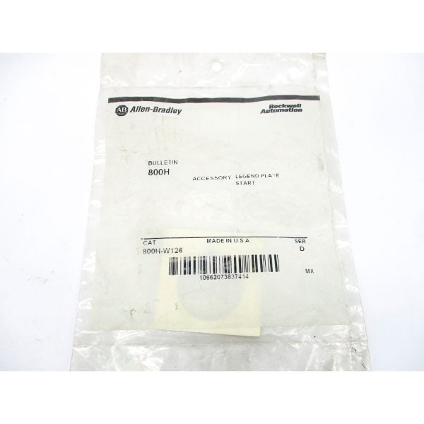 ALLEN BRADLEY 800H-W126 SER. D NSMP