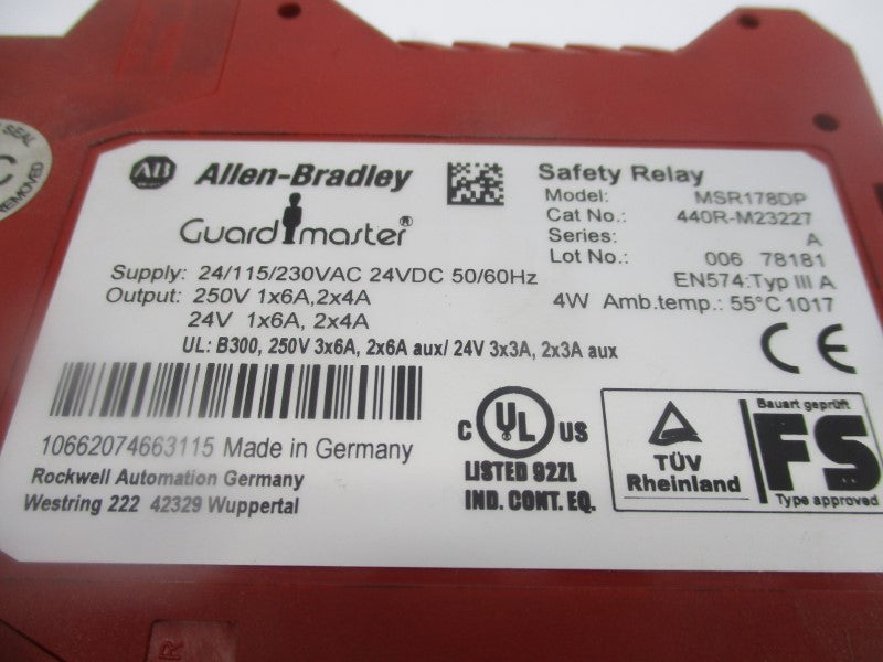 ALLEN BRADLEY 440R-M23227 SER. A 230VAC UNMP