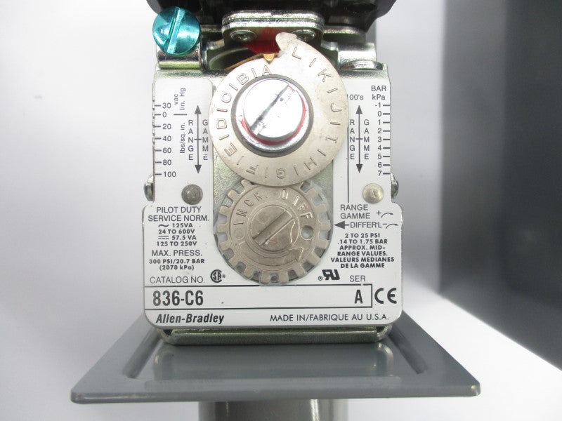 ALLEN BRADLEY 836-C6A SER. A 24-600V 100PSI (BR/WH) NSMP