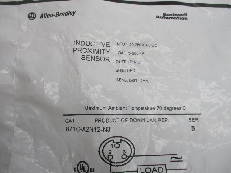ALLEN BRADLEY 871C-A2N12-N3 SER. B 20-250VAC/DC NSMP