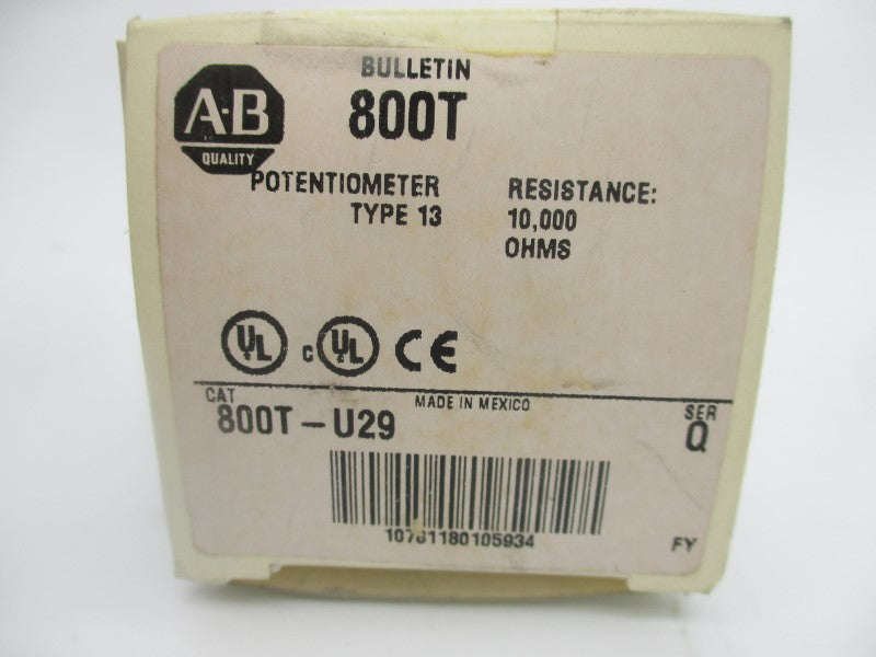 ALLEN BRADLEY 800T-U29 SER. Q (WH) NSMP