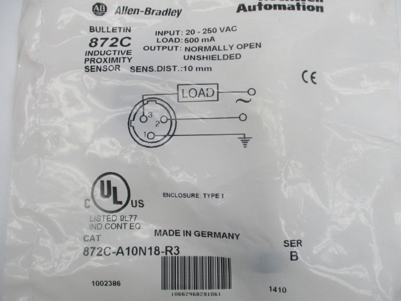ALLEN BRADLEY 872C-A10N18-R3 SER. B 20-250VAC NSMP