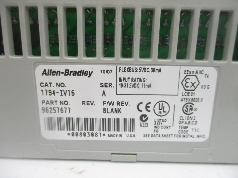 ALLEN BRADLEY 1794-IV16 SER. A 10-31.2VDC NSMP