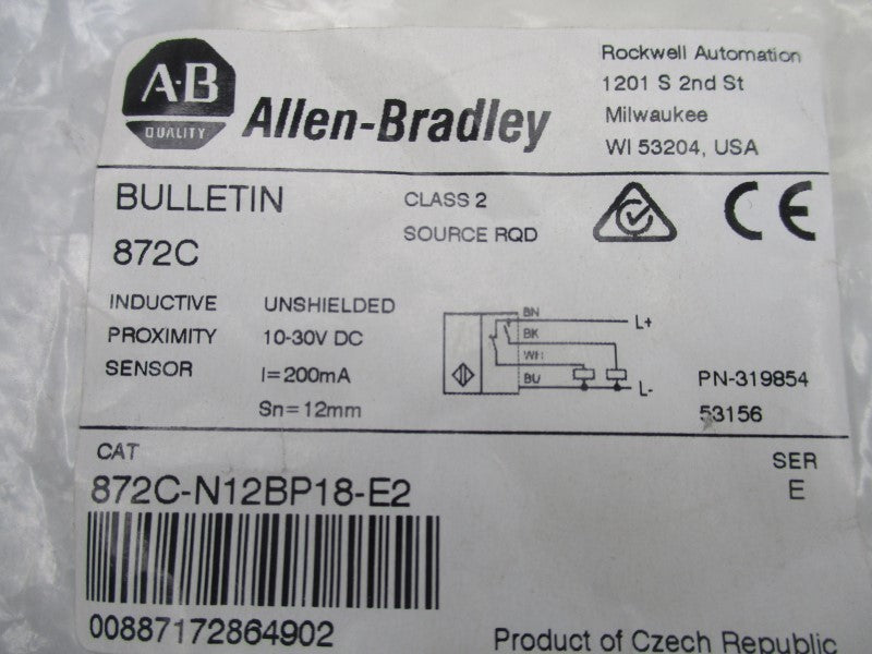 ALLEN BRADLEY 872C-N12BP18-E2 SER. E 10-30VDC NSMP