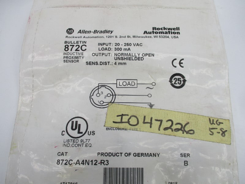 INDUSTRIAL SPARE PART 872C-A4N12-R3 SER. B 20-250VAC NSMP