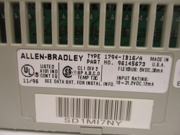 ALLEN BRADLEY 1794-IB16 SER. A 10-31.2VDC NSNP