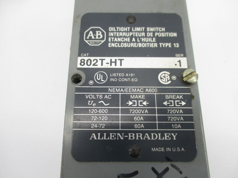 ALLEN BRADLEY 802T-HT SER. 1 120-600VAC 60A UNMP