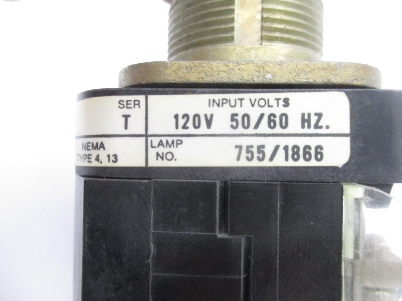 ALLEN BRADLEY 800T-PT16 SER. T 120V NSNP