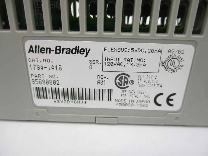 ALLEN BRADLEY 1794-IA16 SER. A 120VAC REV. A01 NSMP
