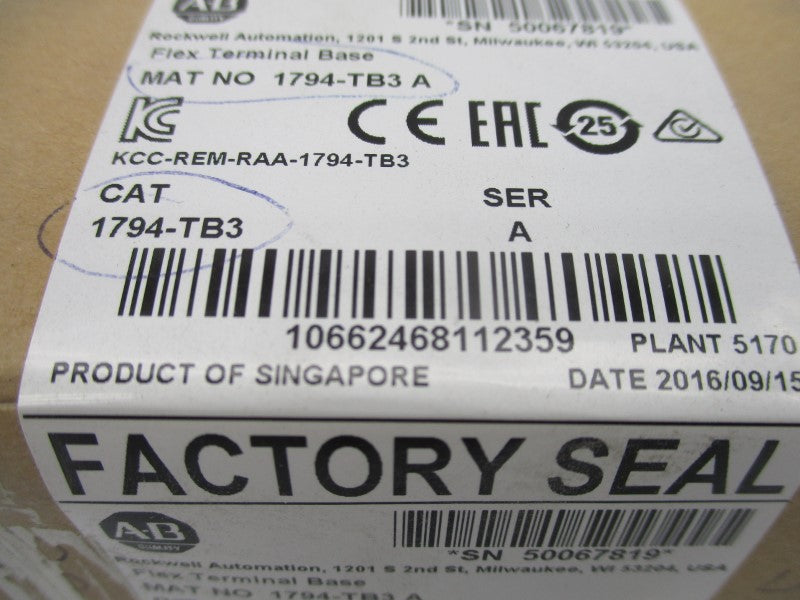 ALLEN BRADLEY 1794-TB3 SER. A DATE: 2016 NSFS
