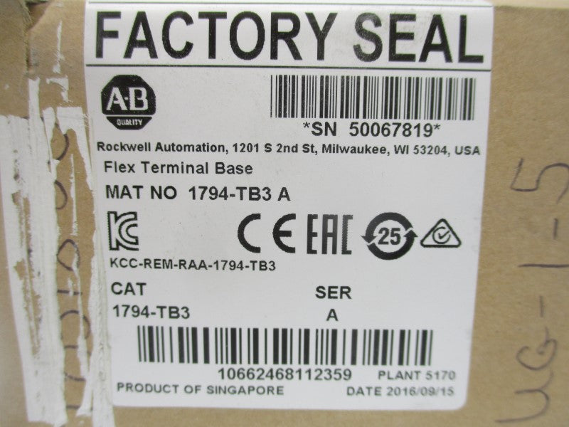 ALLEN BRADLEY 1794-TB3 SER. A DATE: 2016 NSFS