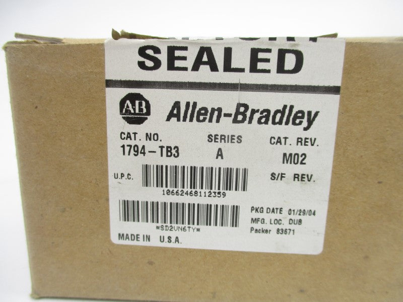 ALLEN BRADLEY 1794-TB3 SER. A 120VAC 10A REV. A01 NSMP