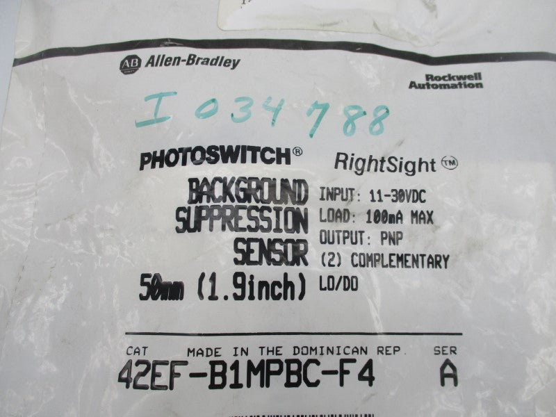 ALLEN BRADLEY 42EF-B1MPBC-F4 SER. A 11-30VDC NSMP