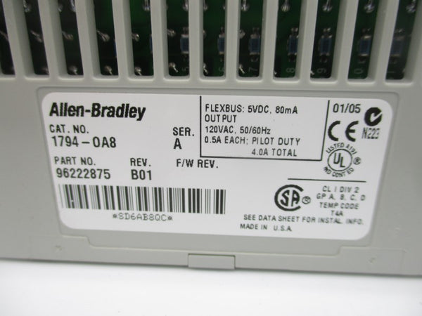 ALLEN BRADLEY 1794-OA8 SER. A 120VAC 4A REV. B01 NSMP