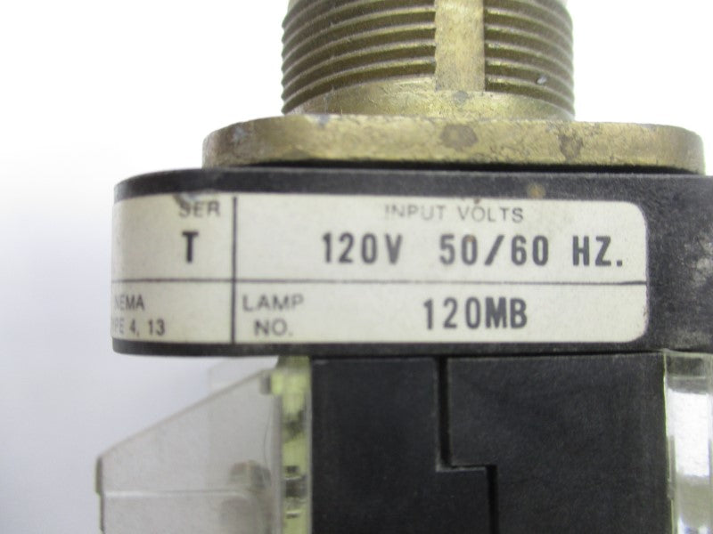 ALLEN BRADLEY 800T-FXQ10D4 SER. T 120V UNMP