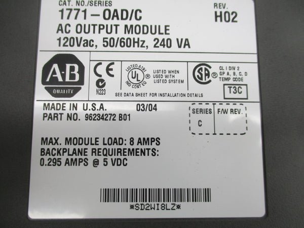 ALLEN BRADLEY 1771-OAD SER. C 120VAC REV. H02 UNMP