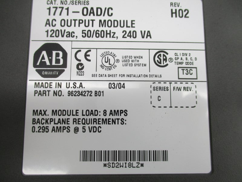 ALLEN BRADLEY 1771-OAD SER. C 120VAC REV. H02 UNMP