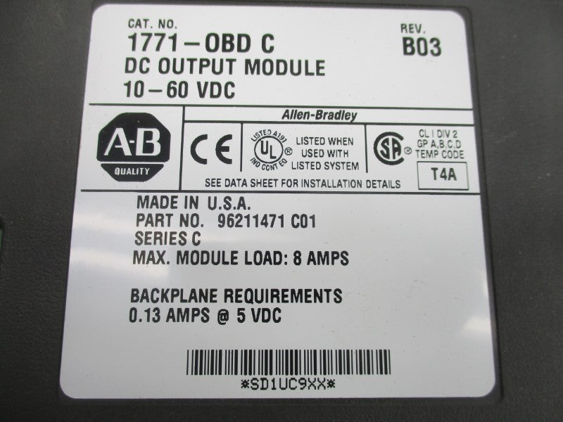ALLEN BRADLEY 1771-OBD SER. C REV. B03 10-60VDC UNMP