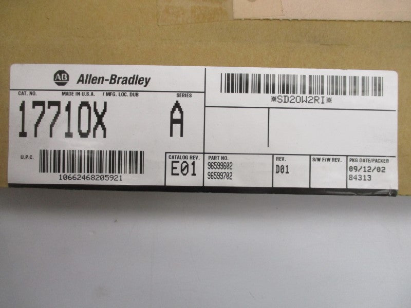 ALLEN BRADLEY 1771-OX SER. A 250VAC 2A REV. E01 NSMP