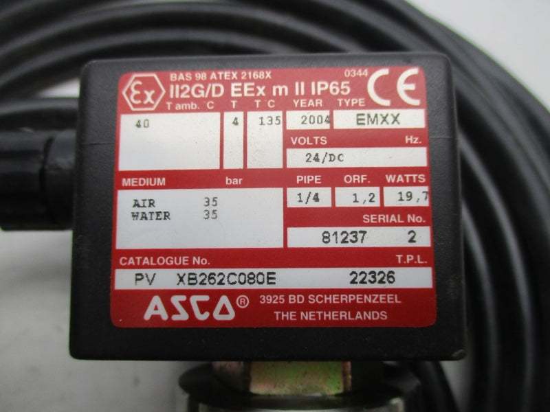 ASCO PVXB262C080E 22326 24VDC 35PSI 1/4" NSNP