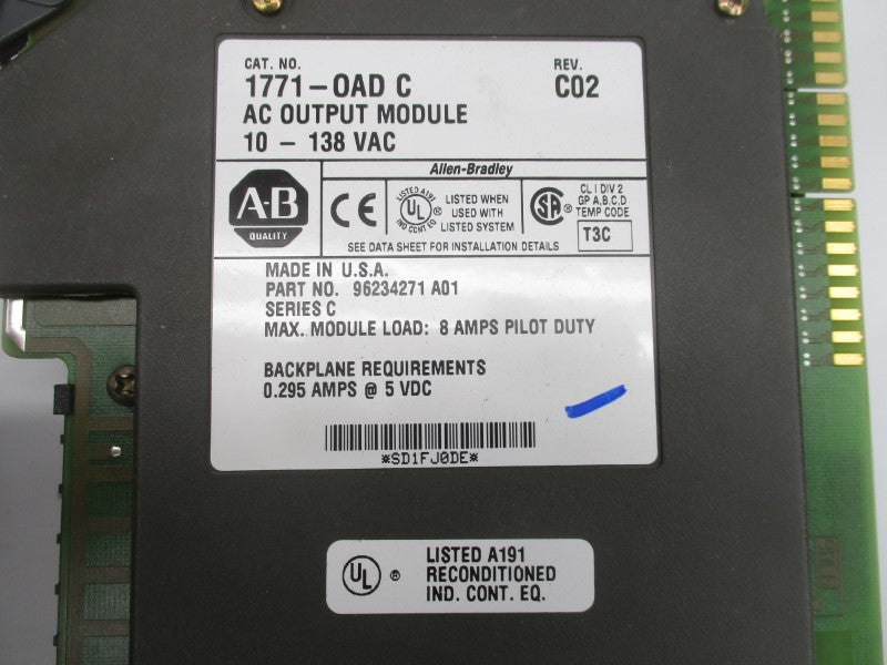 ALLEN BRADLEY 1771-OAD SER. C 10-138VAC REV. C02 REMAN