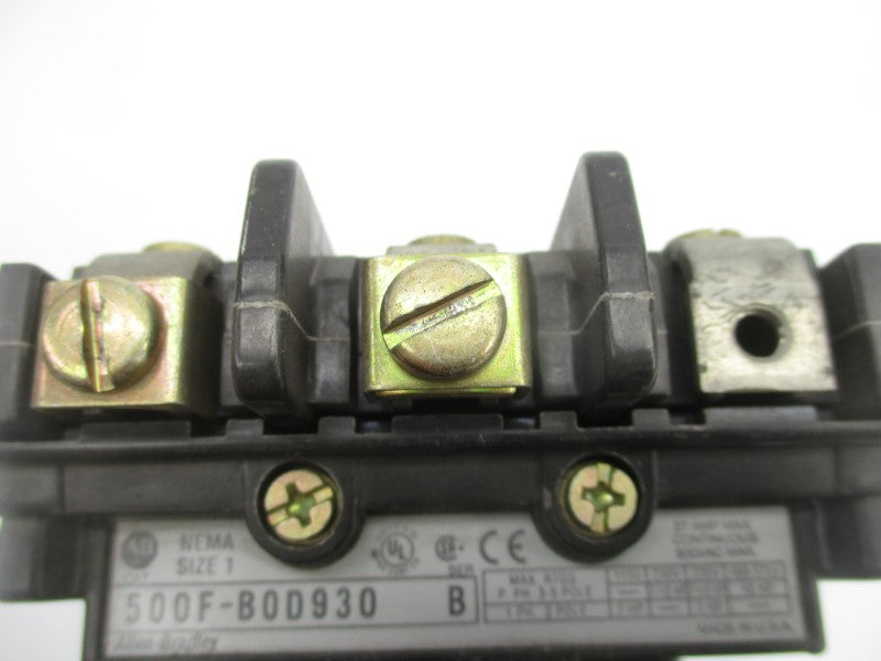 ALLEN BRADLEY 500F-B0D930 SER. B 110/115-120V 27A (AS PICTURED) UNMP