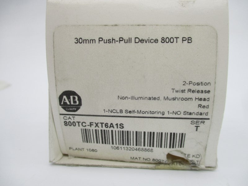 ALLEN BRADLEY 800TC-FXT6A1S SER. T 600V (WH) NSMP