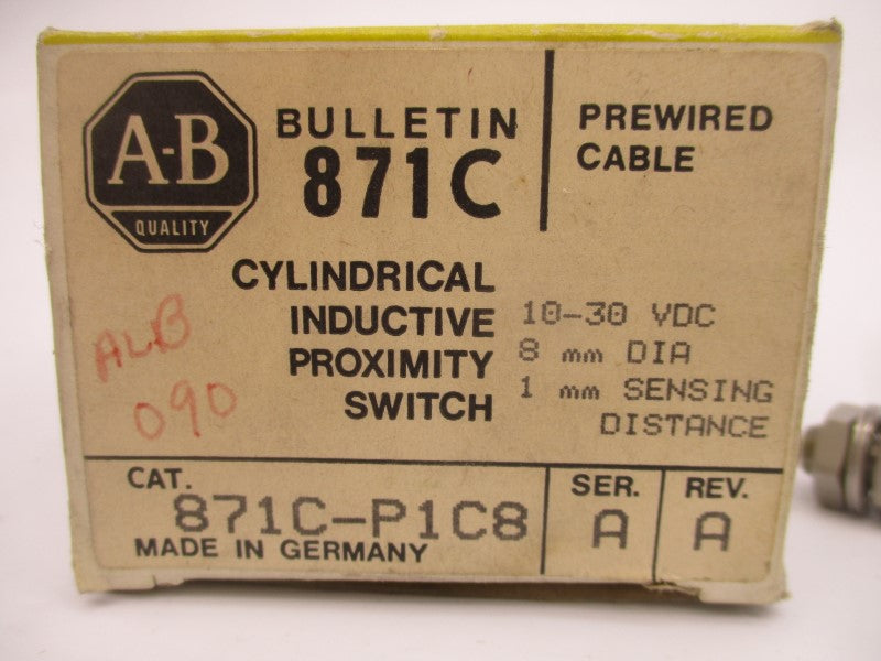 ALLEN BRADLEY 871C-P1C8 SER. A 10-30VDC REV. A (BK/YL) NSMP