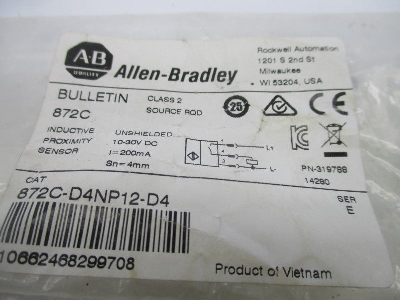 ALLEN BRADLEY 872C-D4NP12-D4 SER. E 10-30VDC NSMP