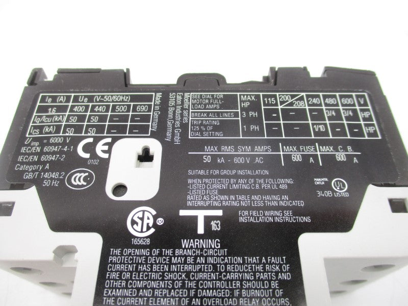 EATON PKZM01-1.6 XTPB1P6BC1 690V 24.8A NSMP