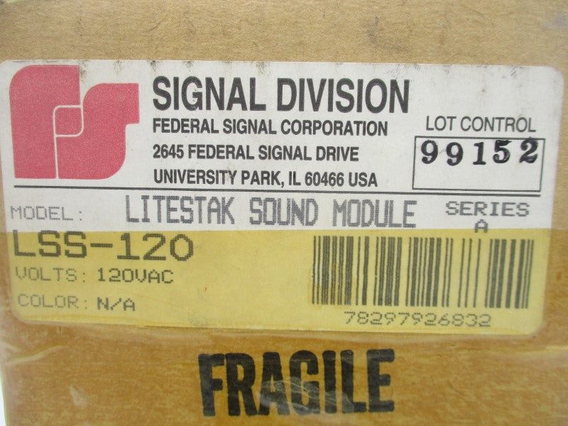 INDUSTRIAL SPARE PART LSS-120 SER. A 120VAC (AS PICTURED) NSMP