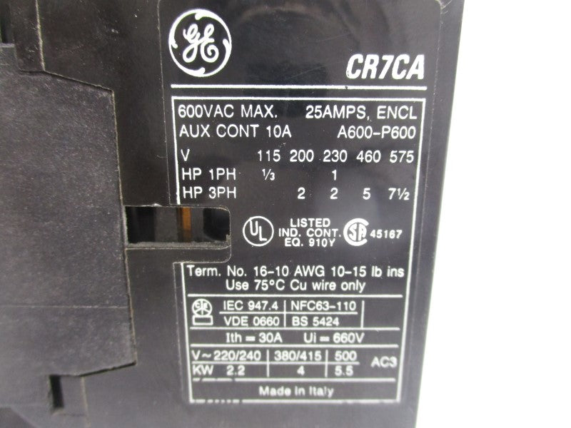 GENERAL ELECTRIC CR7CA 120V NSNP
