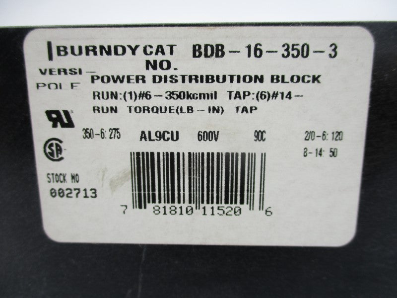 BURNDY BDB-16-350-3 600V NSMP