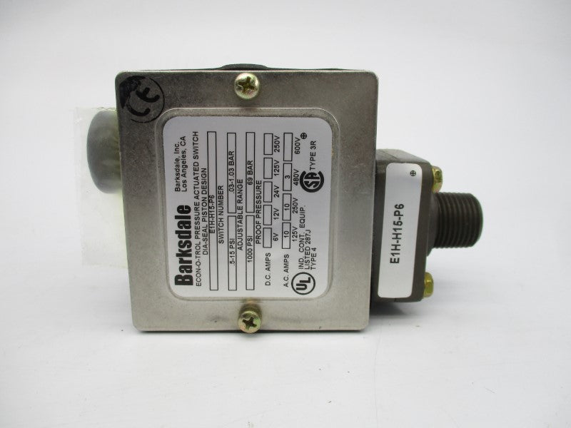 BARKSDALE E1H-H15-P6 480VAC 3A 1000PSI NSMP