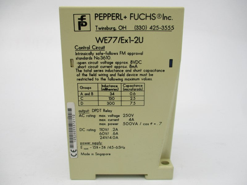 PEPPERL+FUCHS WE77/EX1-2U 250VAC NSMP
