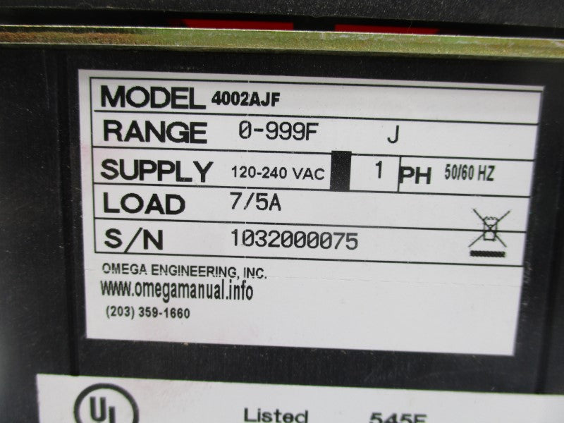 OMEGA 4002AJF 120/240VAC 7/5A 0-999F NSMP