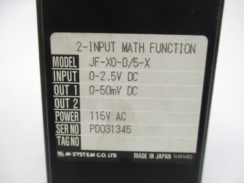 M-SYSTEM JF-X0-D/5-X 115VAC NSMP
