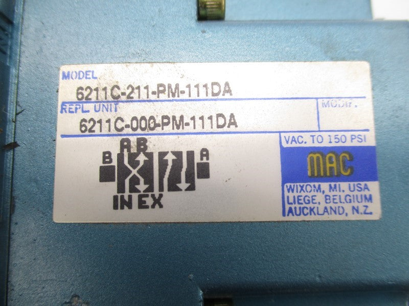 MAC 6211C-211-PM-111DA 110-120V 25-150PSI NSNP