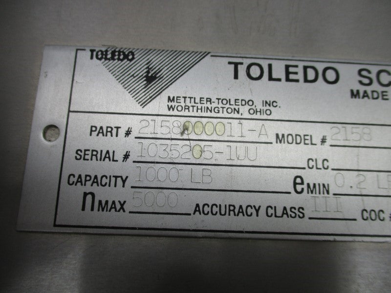 TOLEDO 2158000011-A (AS PICTURED) NSNP
