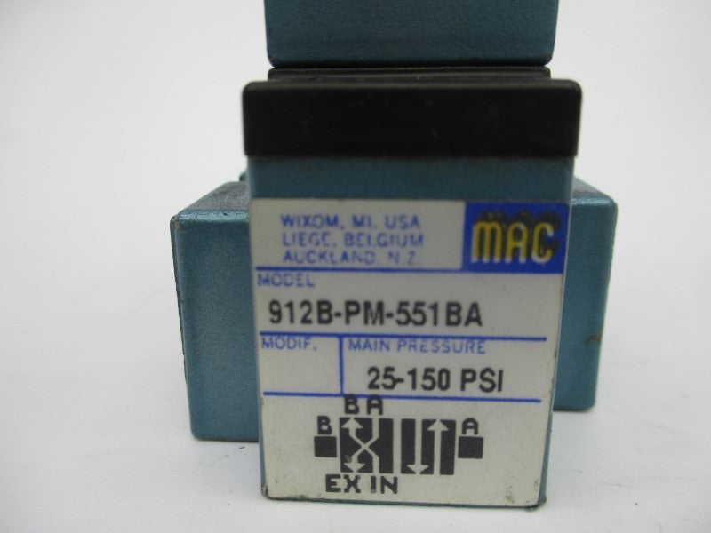 MAC 912B-PM-551BA 12VDC 25-150PSI UNMP