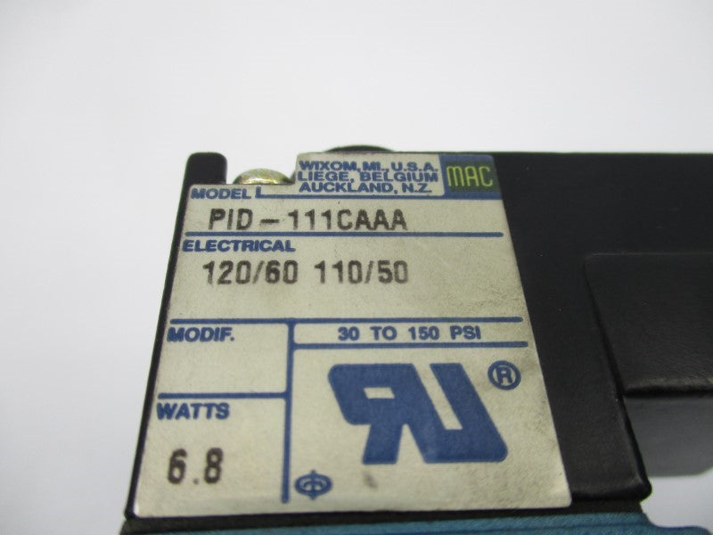 MAC 721C-12-PI-111CA 110/120V 30-150PSI UNMP
