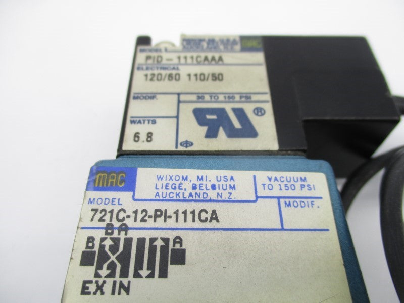 MAC 721C-12-PI-111CA 110/120V 30-150PSI UNMP