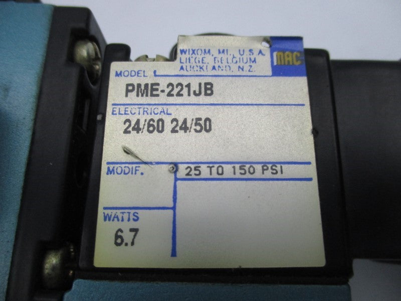 MAC 912B-PM-221JB 24V 25-150PSI NSNP