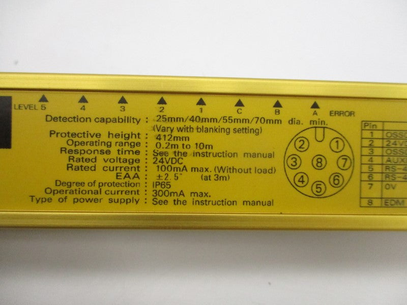 OMRON F3SN-A0412P25-D 24VDC 0.2-10M UNMP