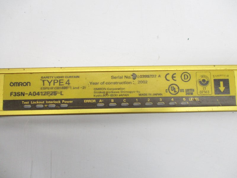 OMRON F3SN-A0412P25-L 24VDC 0.2-10M UNMP